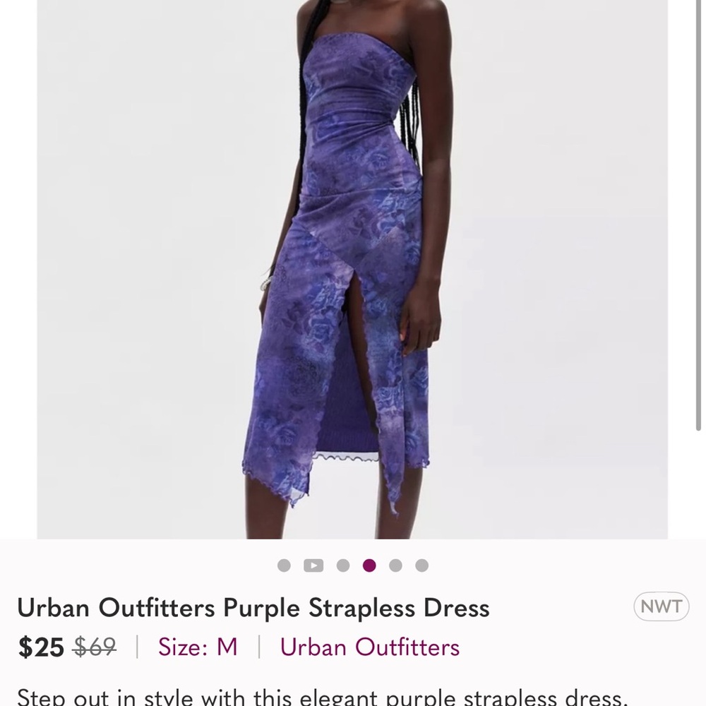 Urban Outfitters Samara Mesh Strapless Midi Dress - Picture 3 of 3